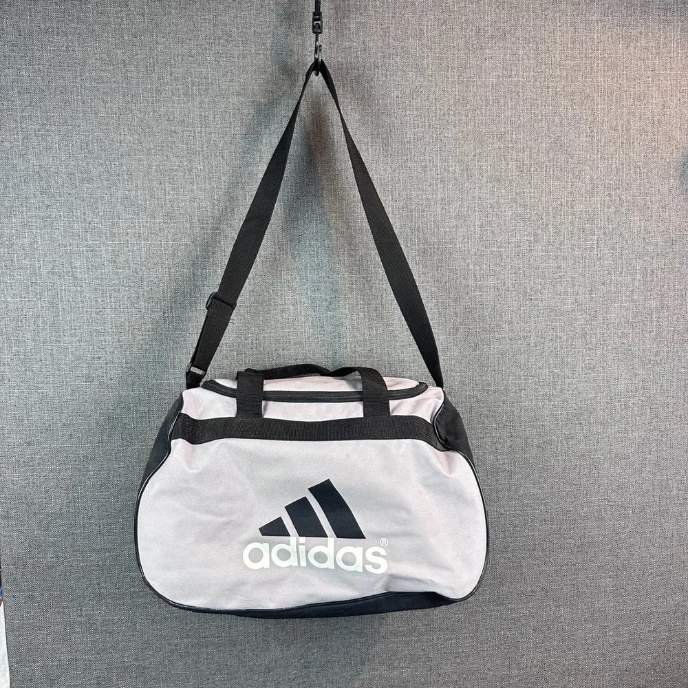 Adidas Duffel Bag‎ Gym Travel Sports Bag Lightweight Black Gray Logo